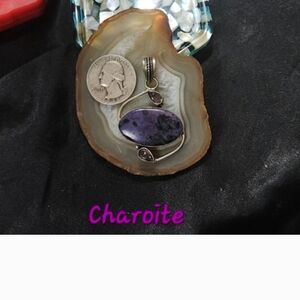 Elegant Purple Charoite Pendant Necklace